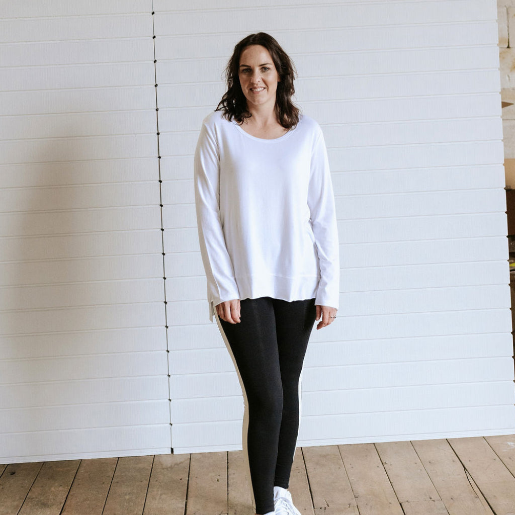 Maggie Women&#39;s Long Sleeve Tee - White