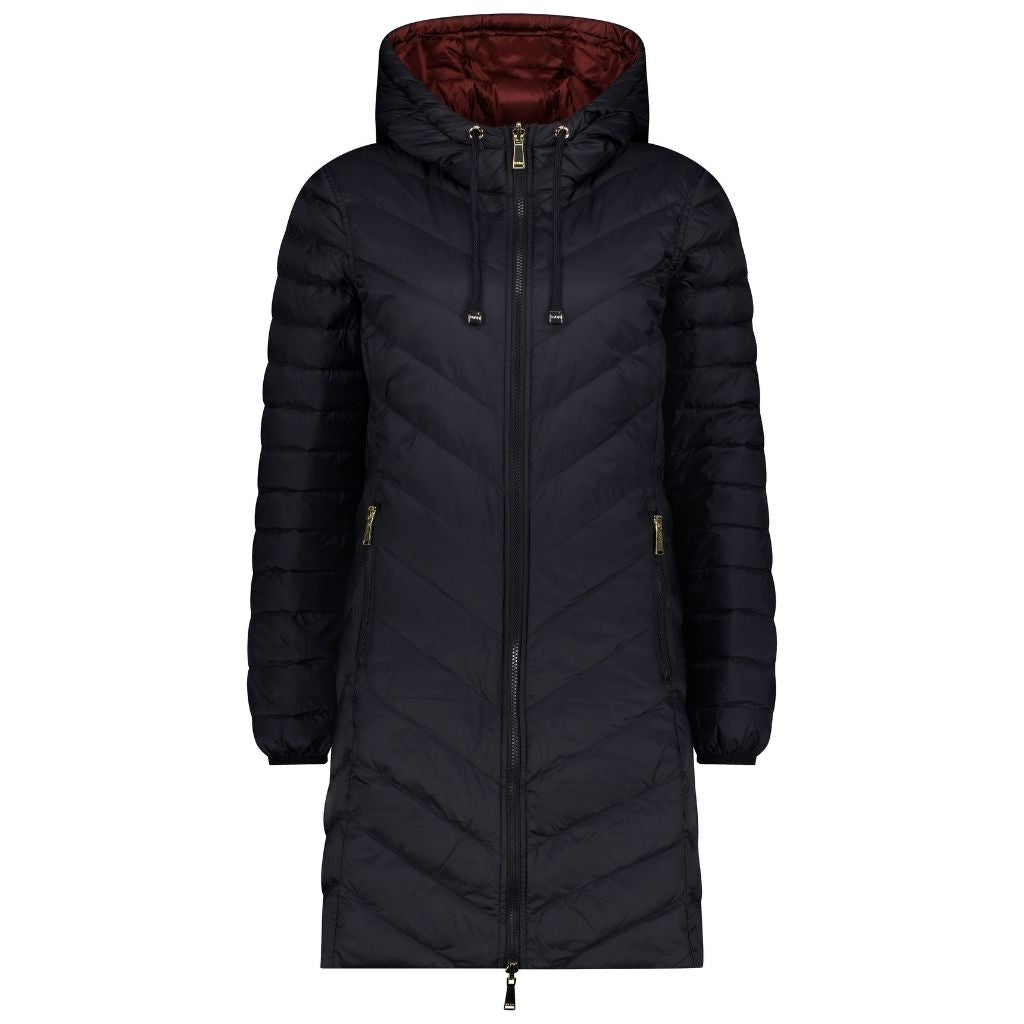 Arnie Women&#39;s 90/10 Reversible Down Coat - Black/Cabernet