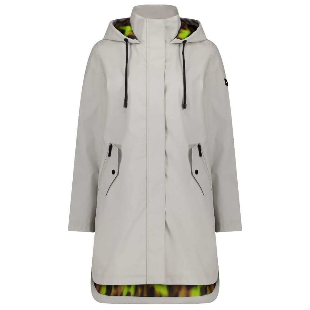 Billie Women&#39;s Rain Coat - Ice Crystal with Big Cat Blur