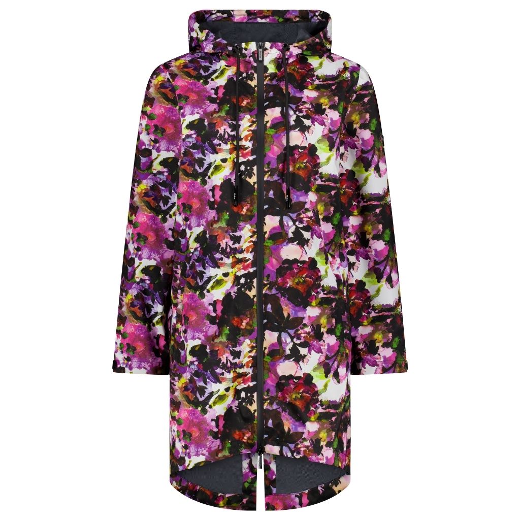 Georgie Women&#39;s Rain Coat x Evie Kemp - Purple Fleur