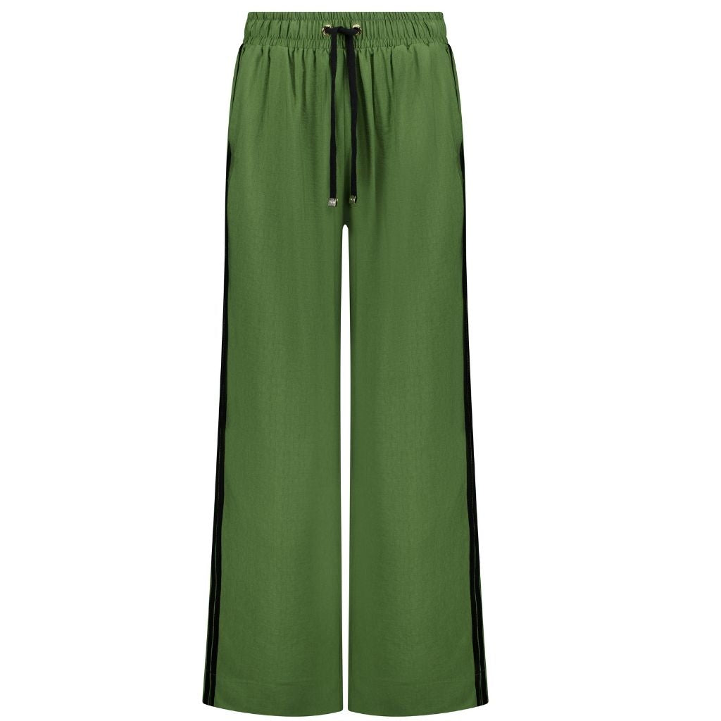 Indiana Women&#39;s Wide Leg Pants - Dill with Black