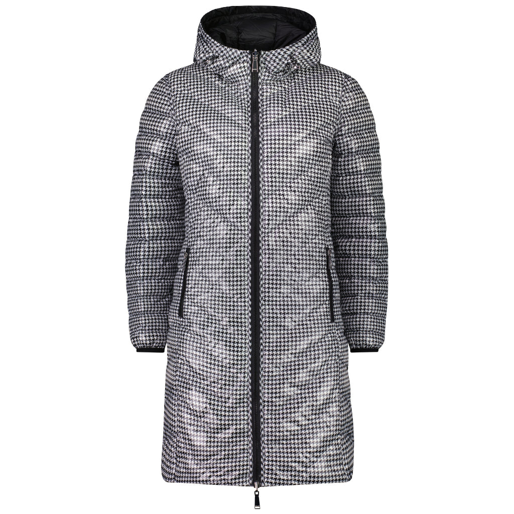 Arnie Women&#39;s Reversible 90/10 Down Coat - Black/Houndstooth