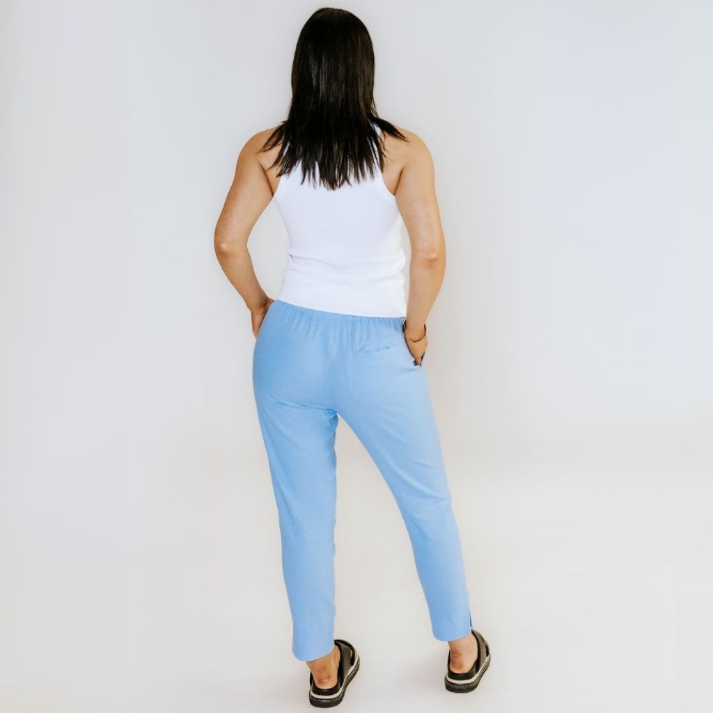 Goldie Women&#39;s Linen Pant - Pool Blue