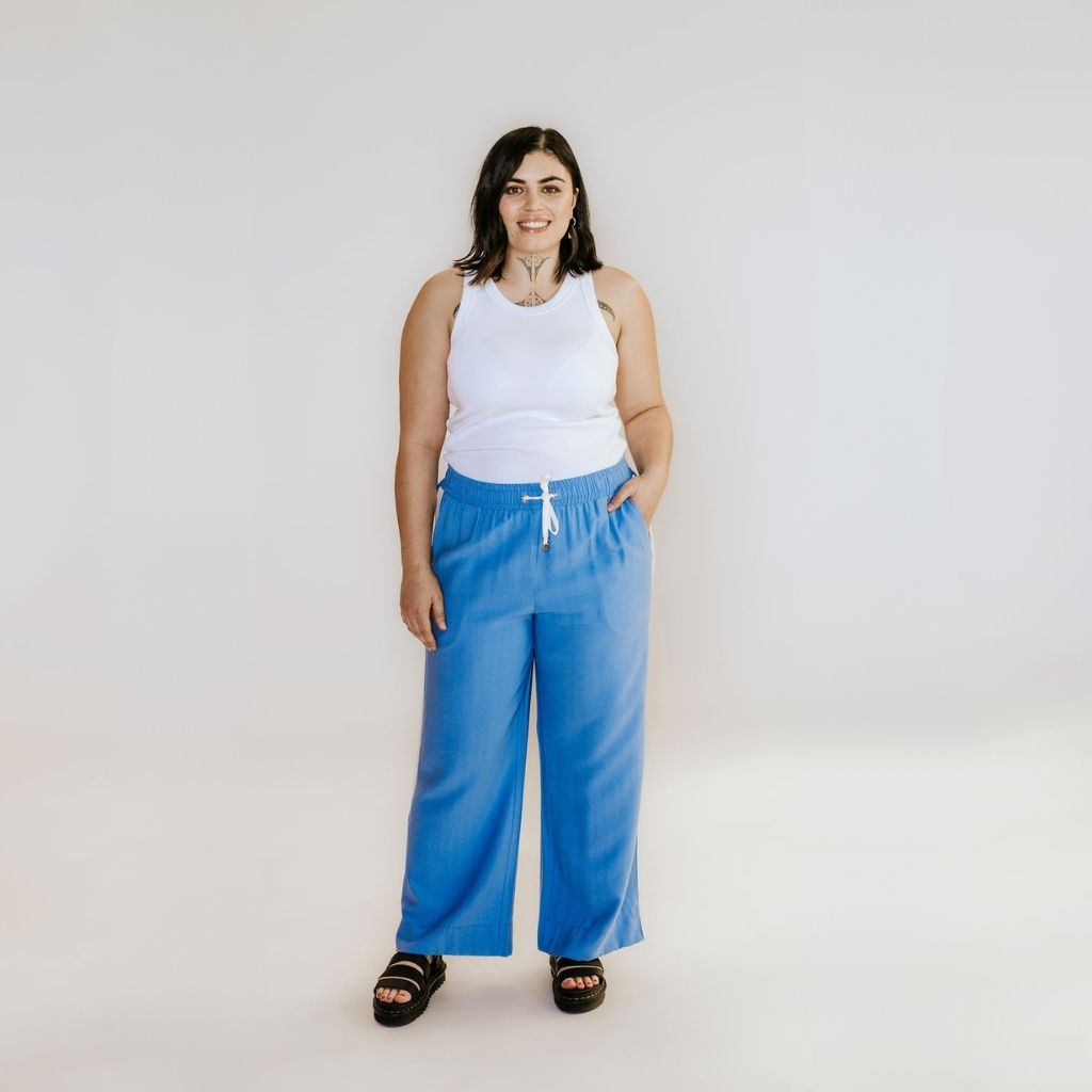 Indiana Women&#39;s Wide Leg Pants - Pool Blue