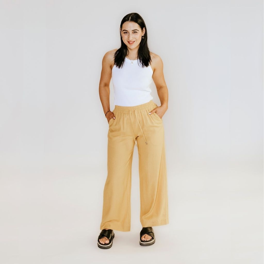 Isla Women&#39;s Linen Pant - Biscuit