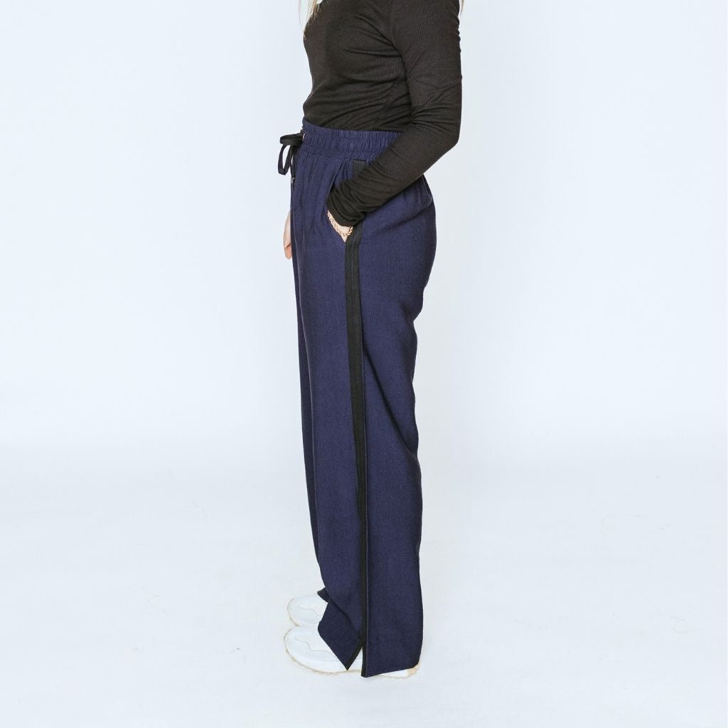 Indiana Women&#39;s Wide Leg Pants - Navy with Black