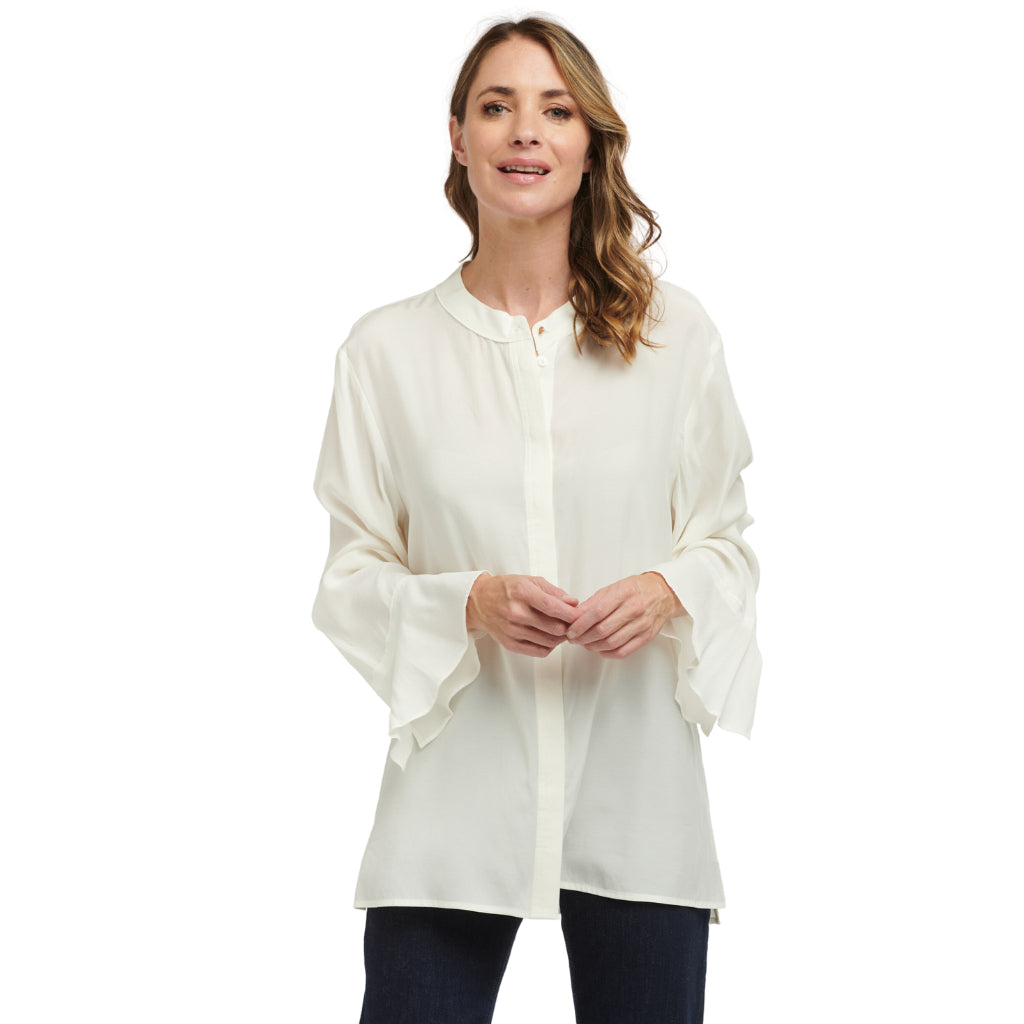 Joleen Women&#39;s Cupro Blouse - Coconut Milk