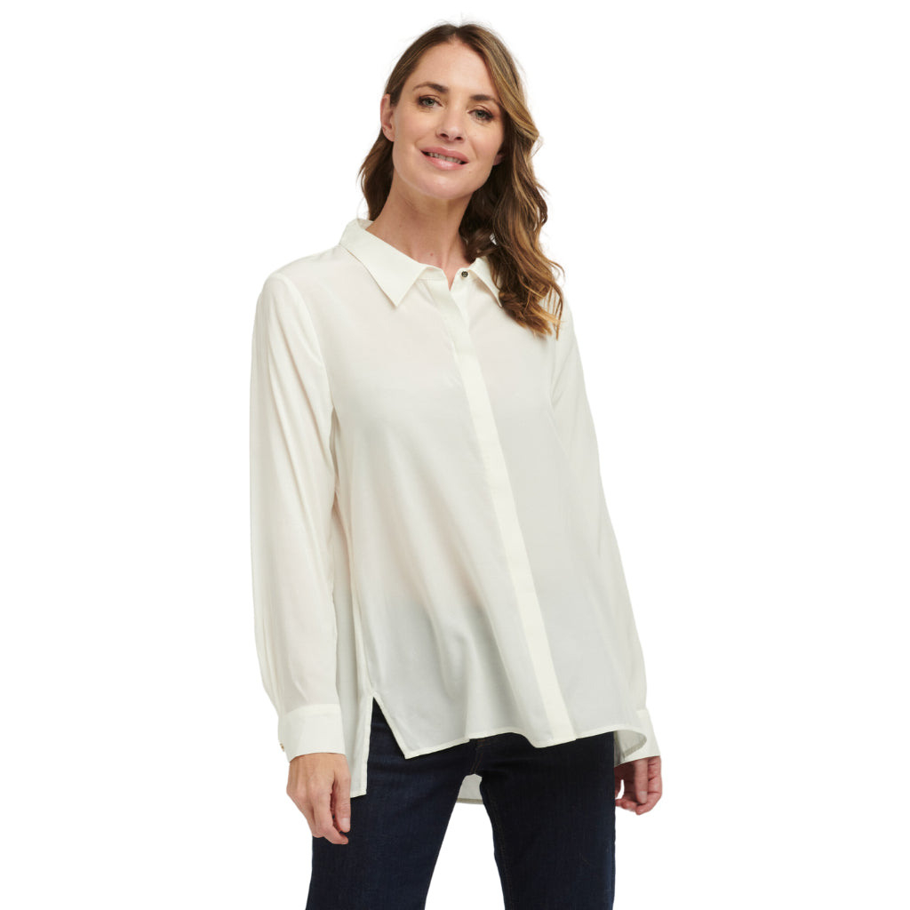 Katie Women&#39;s Cupro Blouse - Coconut Milk