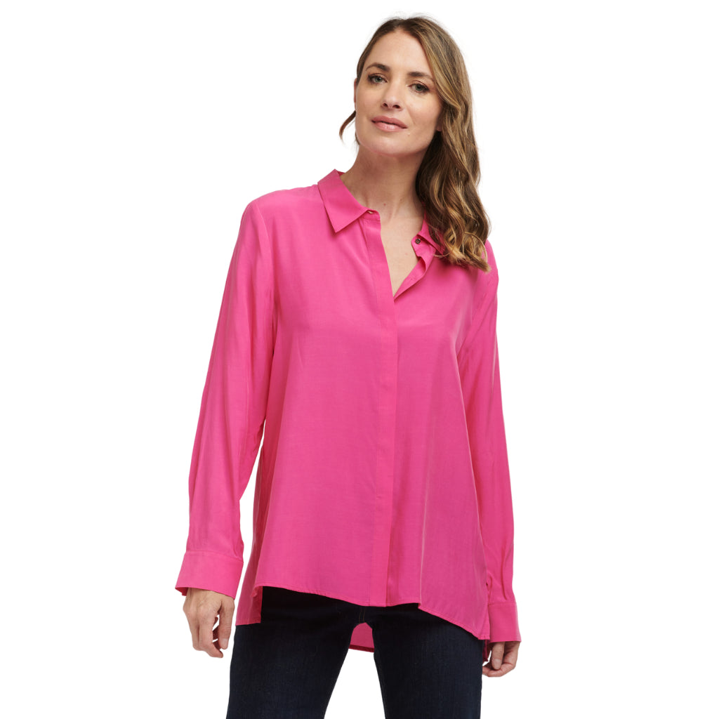 Katie Women&#39;s Cupro Blouse - Flamingo