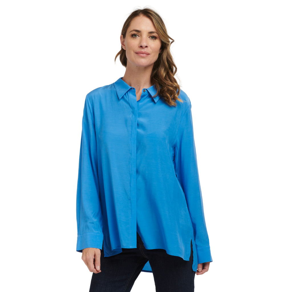 Katie Women&#39;s Cupro Blouse - Cornflower