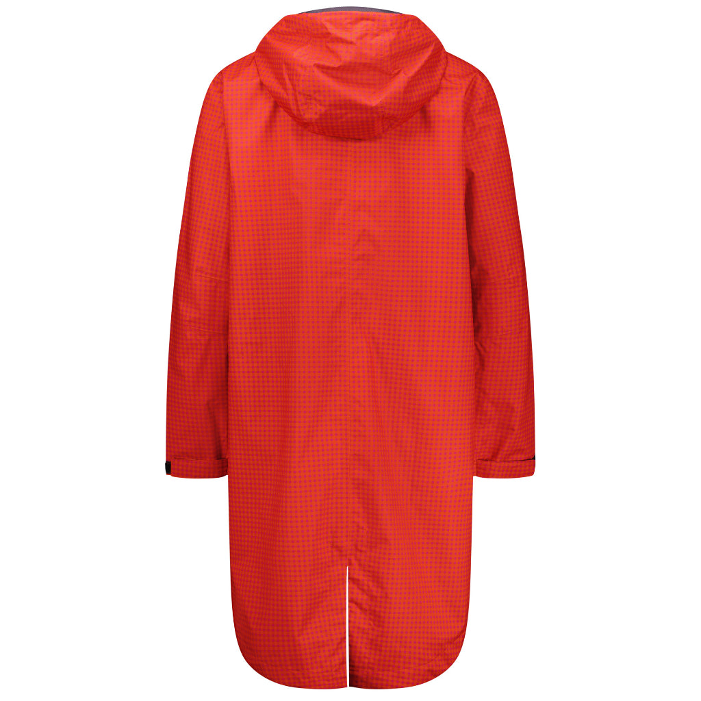 Georgie Women&#39;s Waterproof Rain Coat - Blood Orange / Fuchsia Check