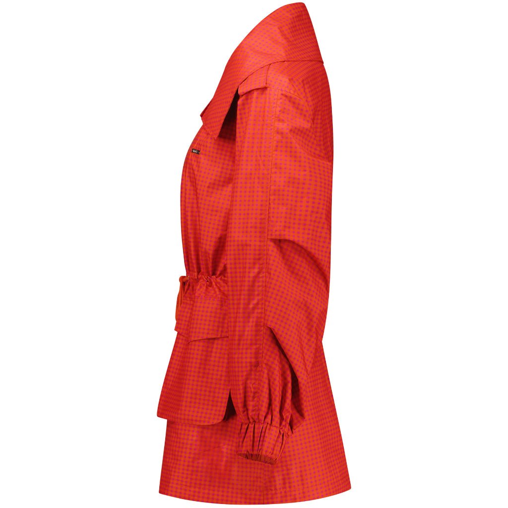 Marlow Women&#39;s Waterproof Rain Jacket - Blood Orange / Fuchsia Check