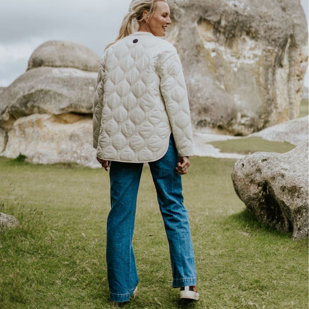 Talei Women&#39;s Quilt Bomber - Cream