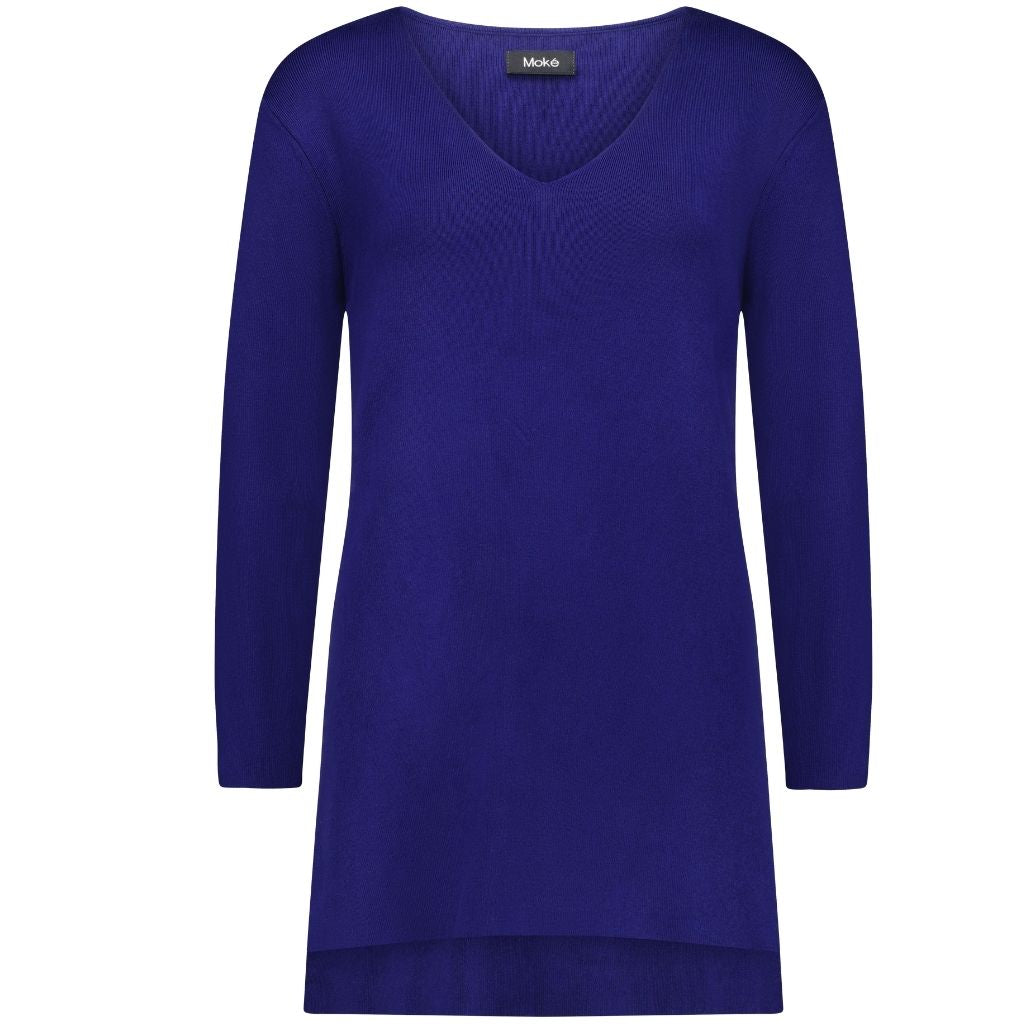 Abby 2.0 Women&#39;s V Neck Sweater - Blue Depths