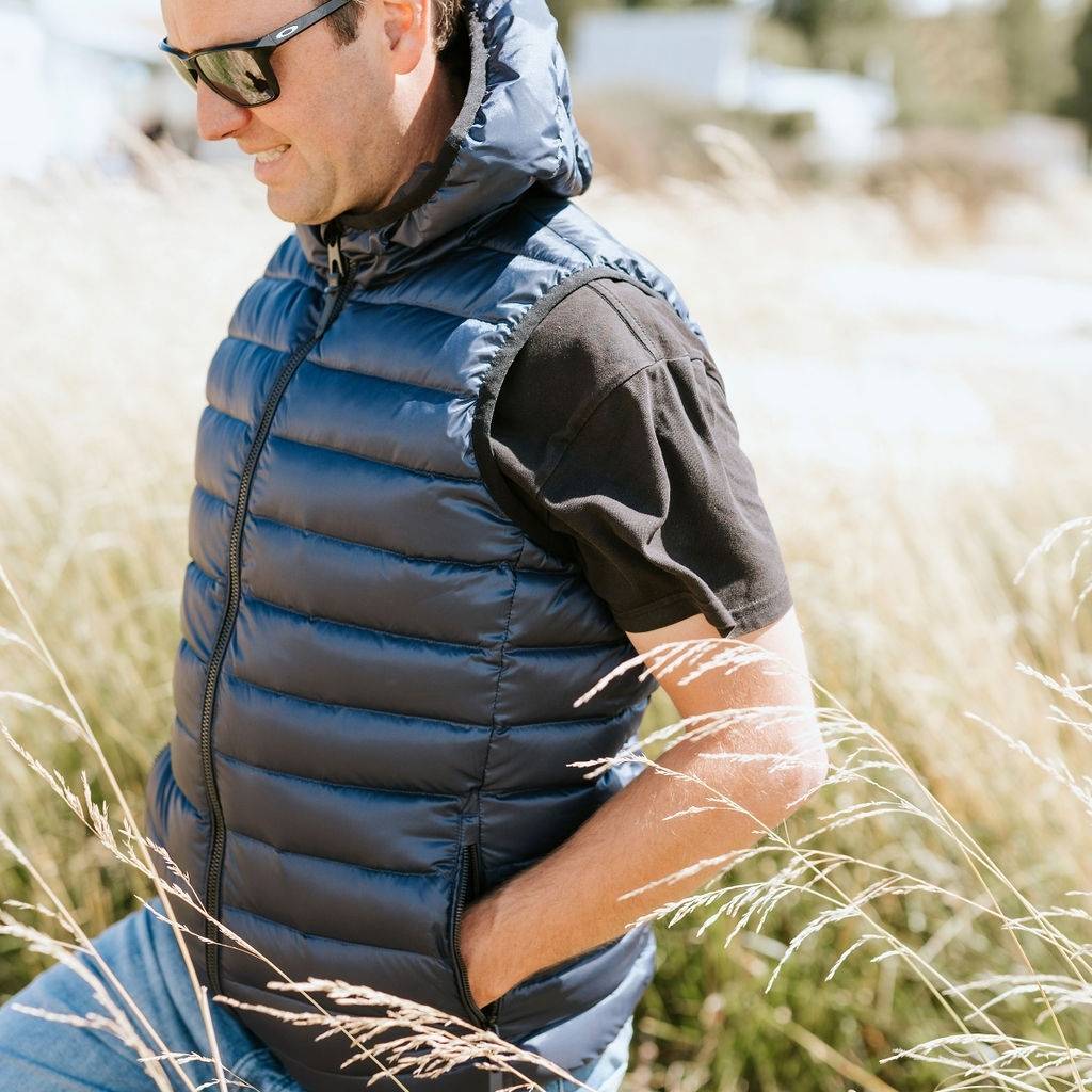 Moke C.J Men s 90 10 Packable Down Vest Navy Moke Apparel