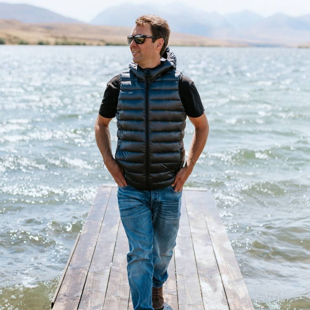 C.J Men's 90/10 Packable Down Vest - Slate