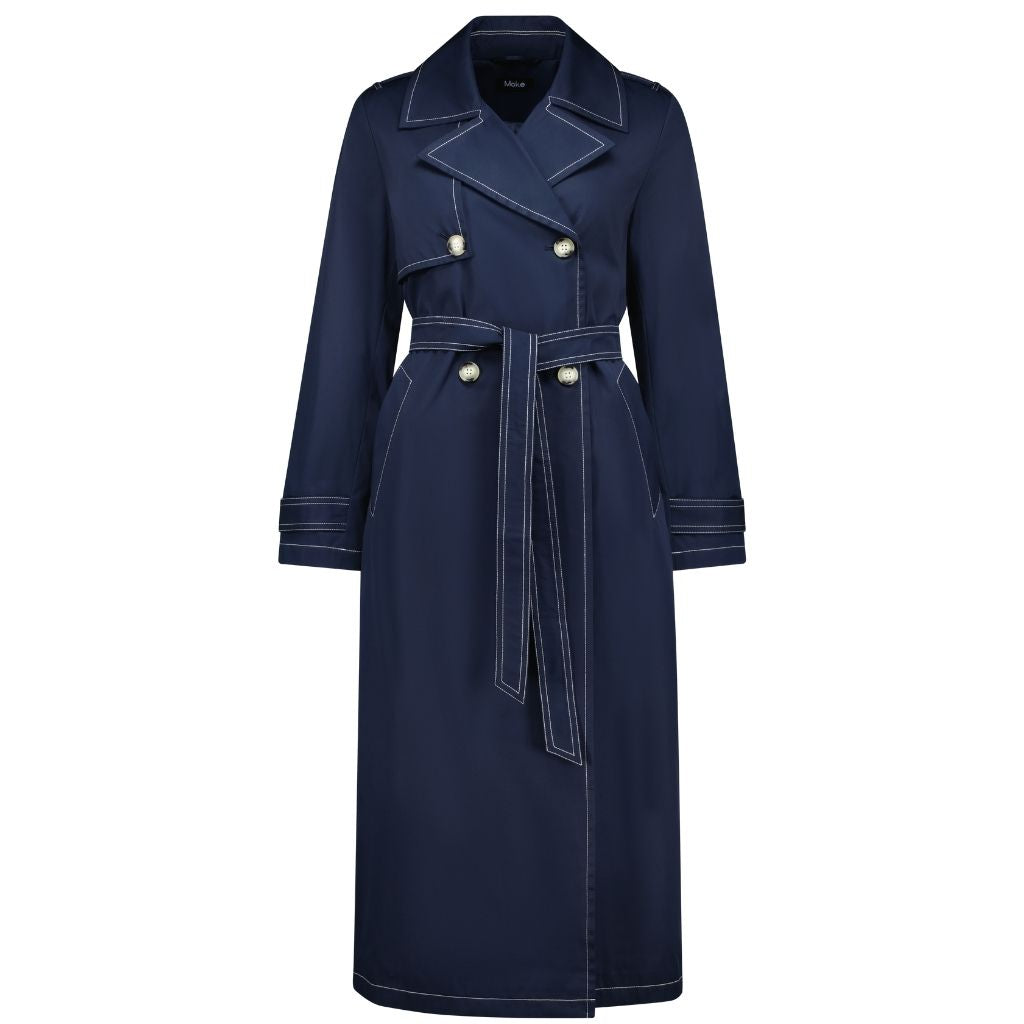 Kim Women&#39;s Trench Raincoat - Navy